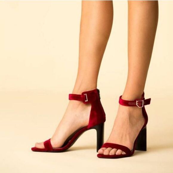 NIB Rag & Bone Ellis Sandal in Biking Red Velvet - Picture 5 of 9